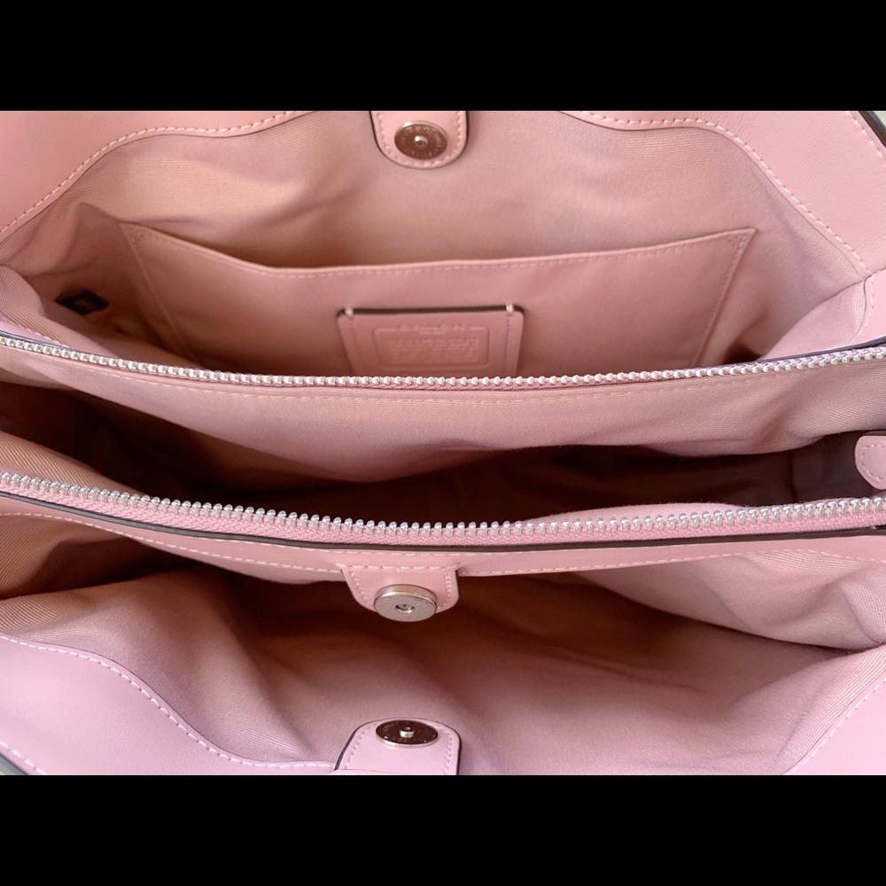 Coach purse Light Khaki Signature Pink Satchel - Picture 6 of 7